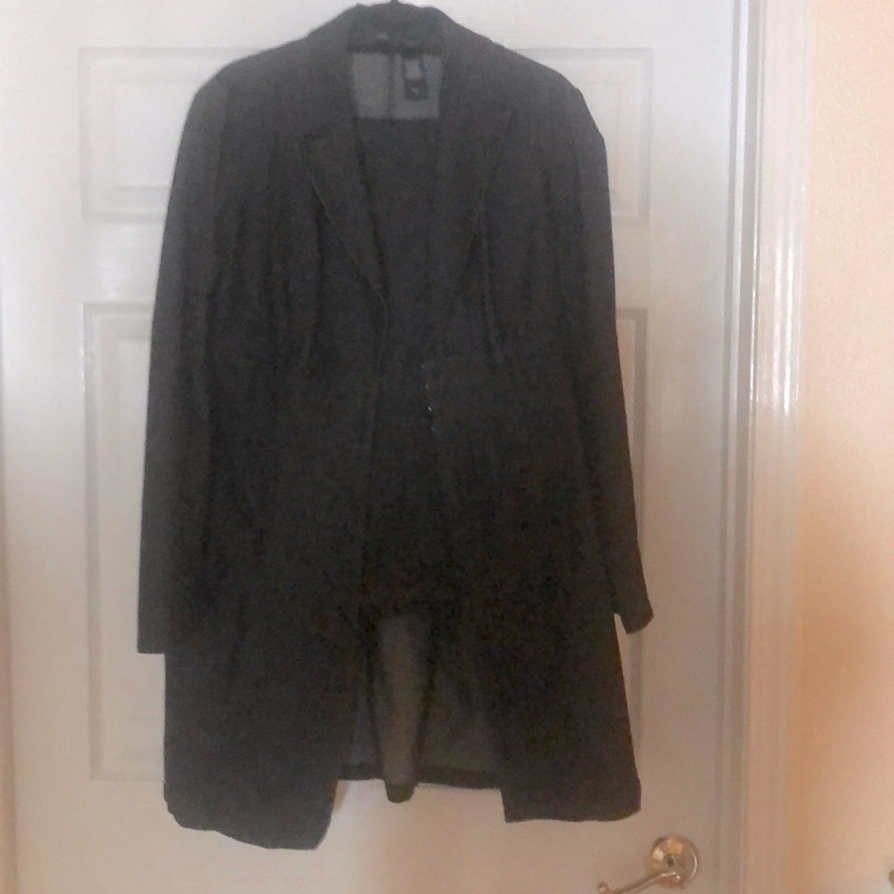 Jean pantsuit long jacket, bell bottom jeans